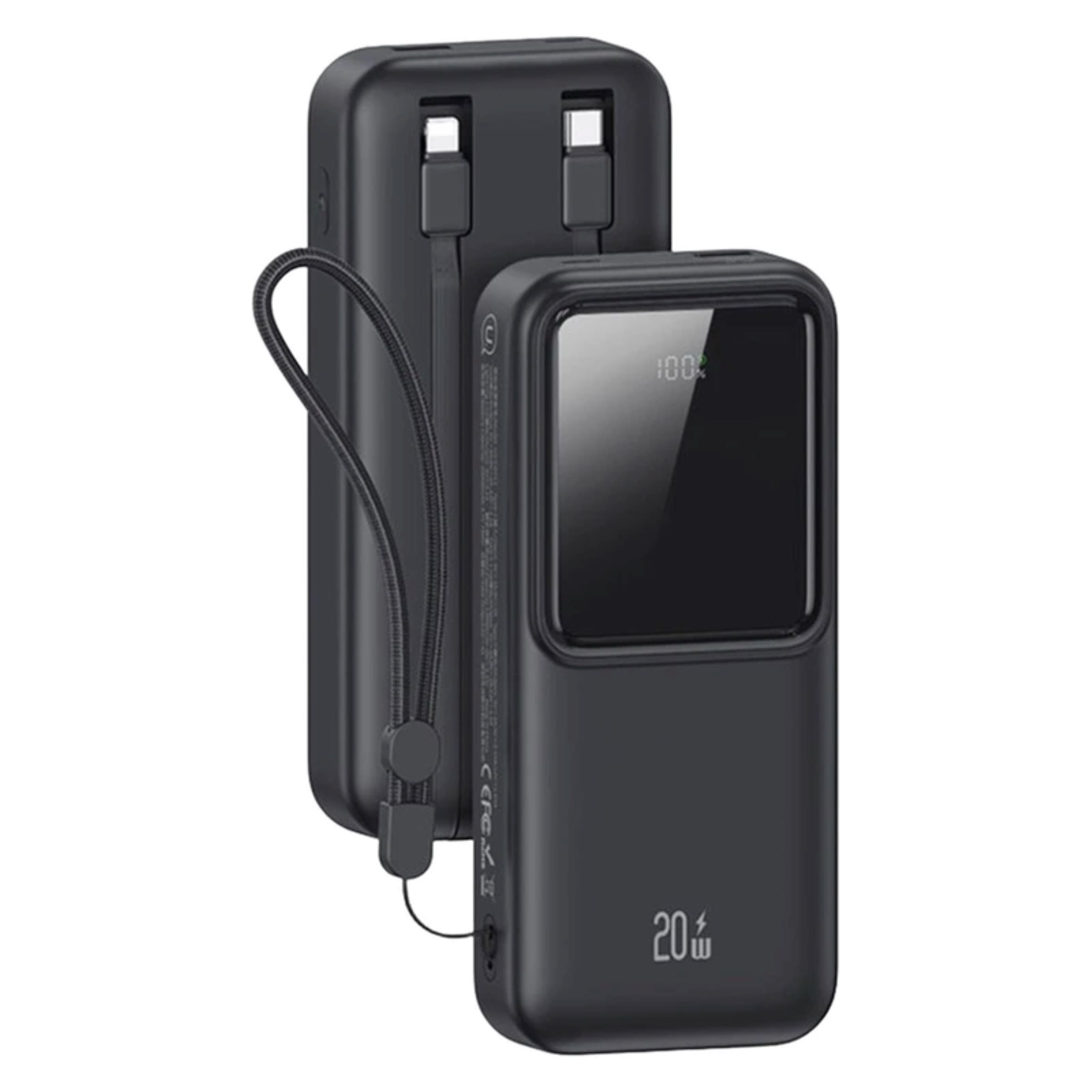 پاوربانک یوسمز مدل CD212-20W، ظرفیت 20000 میلیآمپر ساعت، تکنولوژی 0.Quick Charge 3، شارژ ایمن (MultiProtect)، مقاوم در برابر ضربه، فناوری USB PD، پشتیبانی از فناوری شارژ سریع کوالکام (QC)، جنس بدنه پلاستیک، دارای 4 درگاه خروجی