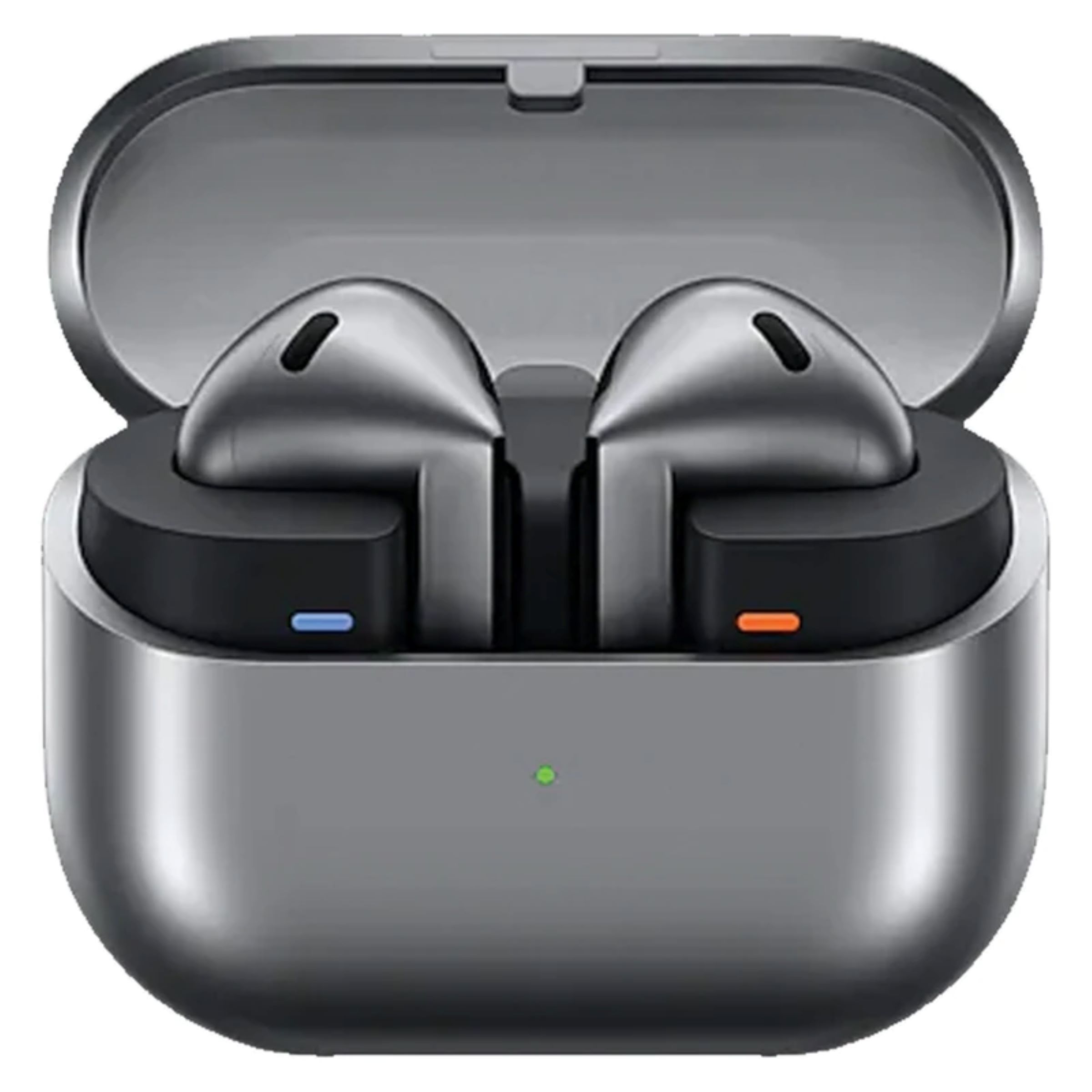 هدفون بلوتوثی سامسونگ مدل Galaxy Buds3 با نویز کنسلینگ فعال (ANC)، نویز کنسلینگ میکروفون (ENC)، درگاه شارژ USB Type-C، با قابلیت اتصال به چند دستگاه، دارای قابلیت صدای 360 درجه، Galaxy AI، میکروفون سه گانه، پشتیبانی از فرمان لمسی، ضد آب و گرد و غبار