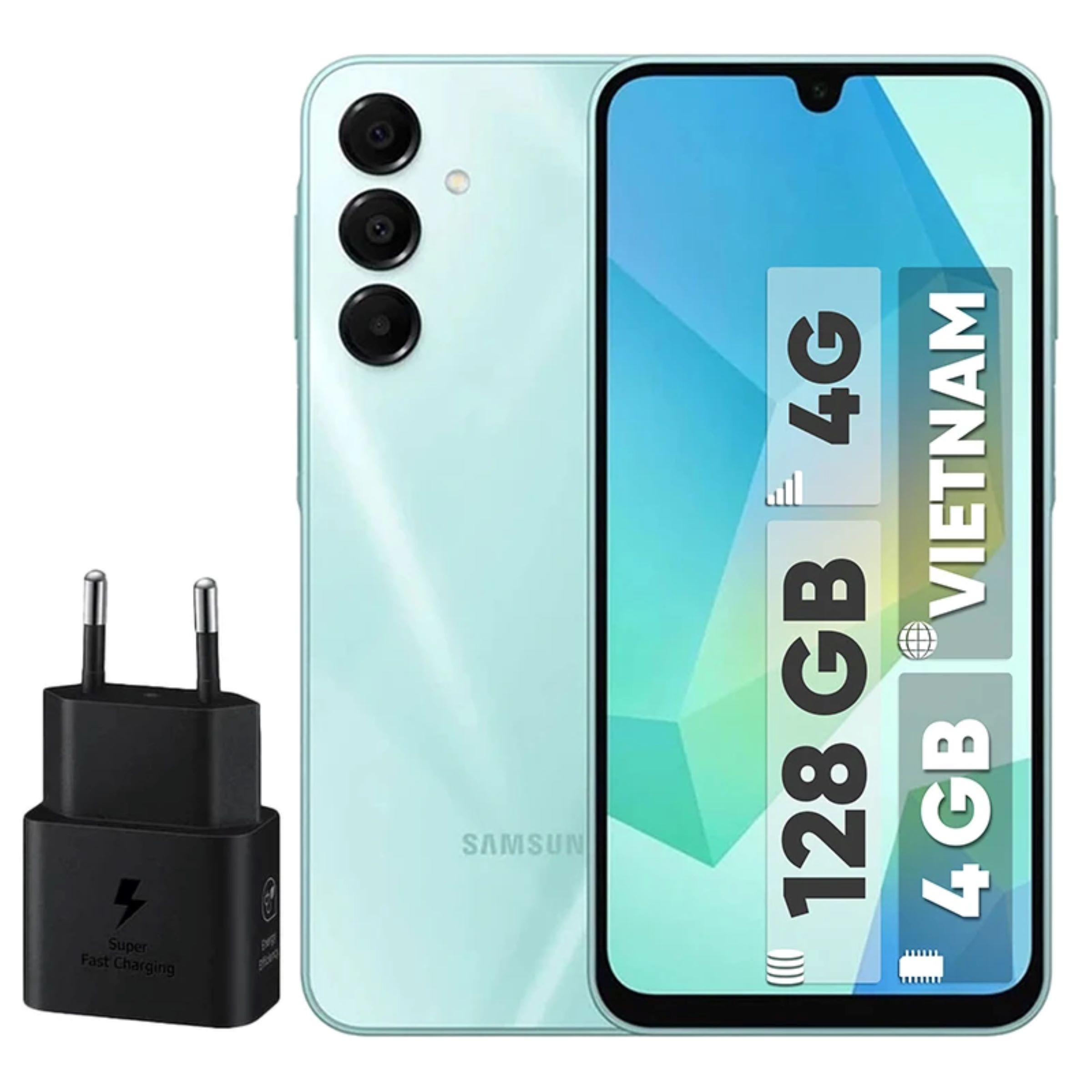گوشی سامسونگ Galaxy A16 4G رجیسترشده دو سیمکارت 128 گیگابایت با رم 4 گیگابایت - ویتنام - به همراه شارژر 25 وات سامسونگ
